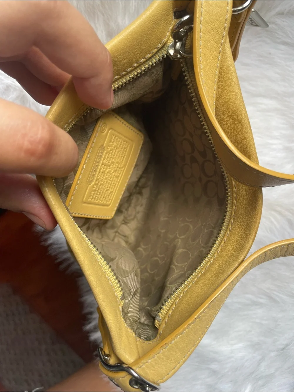Coach Mustard Yellow Leather Shoulder Bag